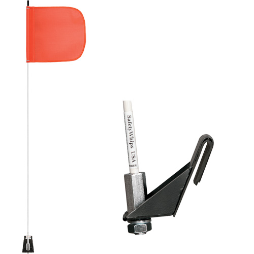 Tiges de s&eacute;curit&eacute; pour travaux l&eacute;gers Safety Whip, Fixation Fen&ecirc;tre, Hauteur 5', Orange Les Distributions ICE