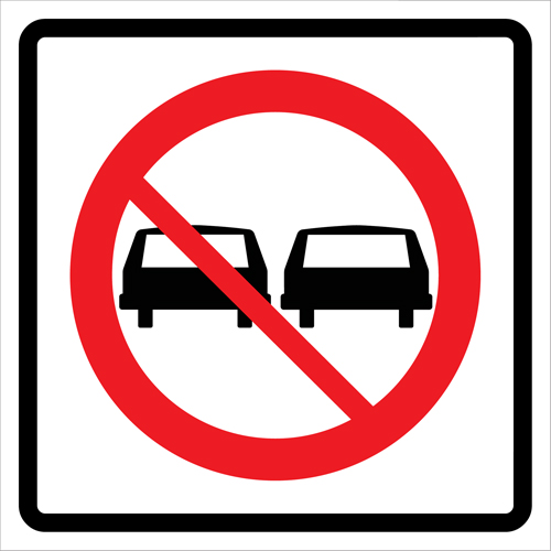 No Passing Roll-Up Traffic Sign, 29-1/2" x 29-1/2", Vinyl, Pictogram Les Distributions ICE