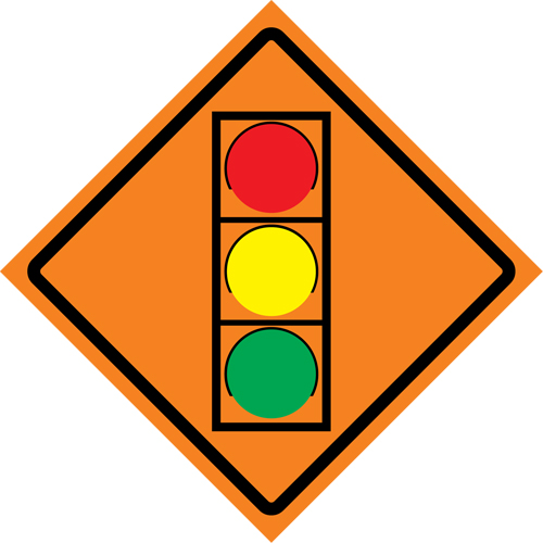 Stop Light Roll-Up Traffic Sign, 29-1/2" x 29-1/2", Vinyl, Pictogram Les Distributions ICE