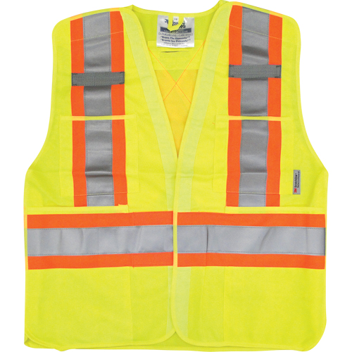 Traffic Safety Vest, High Visibility Lime-Yellow, Medium/Small, Polyester Les Distributions ICE