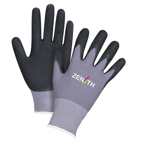 Gants ZX-1 de premi&egrave;re qualit&eacute; compatibles avec les &eacute;crans tactiles, 8/Moyen, R&ecirc;vetement Nitrile/Mousse de nitrile, Calibre 15, Enveloppe en Nylon Les Distributions ICE