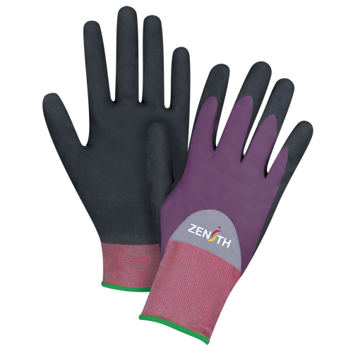 Gants enduits de premi&egrave;re qualit&eacute; ZX-2, 11/2T-Grand, R&ecirc;vetement Nitrile/Mousse de nitrile, Calibre 18, Enveloppe en Nylon Les Distributions ICE