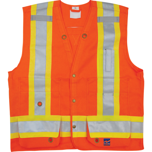 Veste de s&eacute;curit&eacute; pour arpenteur, Orange haute visibilit&eacute;, Petit, Polyester Les Distributions ICE