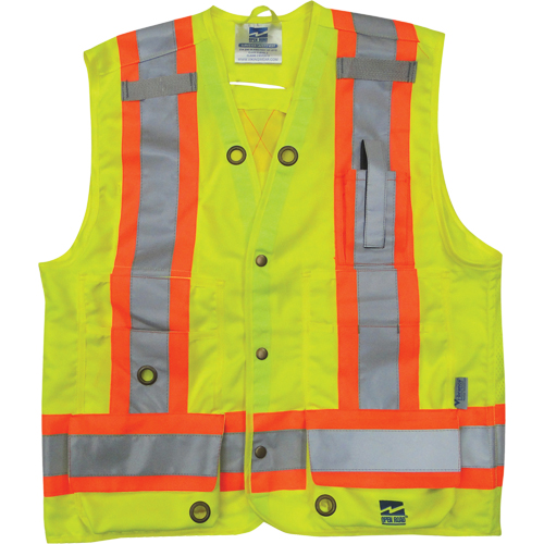 Veste de s&eacute;curit&eacute; pour arpenteur, Jaune lime haute visibilit&eacute;, Petit, Polyester Les Distributions ICE