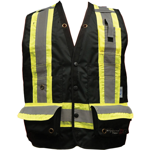 Fire Retardant Surveyor Safety Vest, Black, Small, Polyester Les Distributions ICE