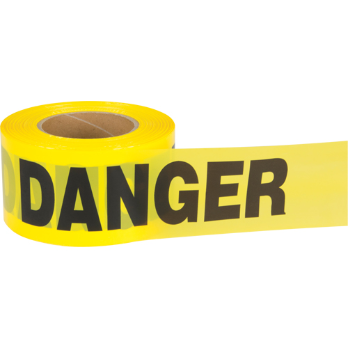"Danger" Barricade Tape, Bilingual, 3" W x 1000' L, 2.5 mils, Black on Yellow Les Distributions ICE