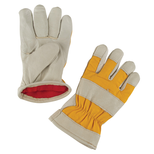 Gants de travail doubl&eacute;s pour l'hiver de premi&egrave;re qualit&eacute;, Moyen, Paume en Cuir fleur de porc, Doublure en Molleton de mousse Les Distributions ICE