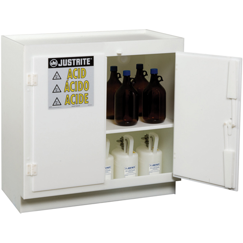Solid Polyethylene Acid Cabinets, 6 x 0.66043 Gal., 36" x 35.75" x 21.75" Les Distributions ICE