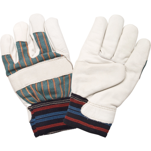 Gant pour le travail doubl&eacute;s pour l'hiver r&eacute;sistant &agrave; l'abrasion, Grand, Paume en Cuir fleur de vache, Doublure en Molleton de coton Les Distributions ICE