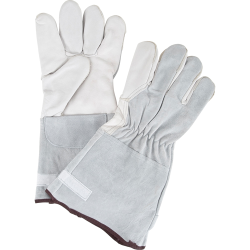 Gants de travail doubl&eacute;s pour l'hiver &agrave; dext&eacute;rit&eacute; ultime, Grand, Paume en Cuir fleur de ch&egrave;vre, Doublure en Molleton Les Distributions ICE