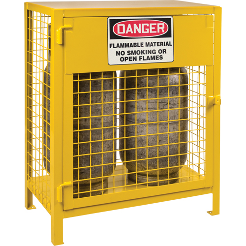 Gas Cylinder Cabinets, 2 Cylinder Capacity, 30" W x 17" D x 37" H, Yellow Les Distributions ICE