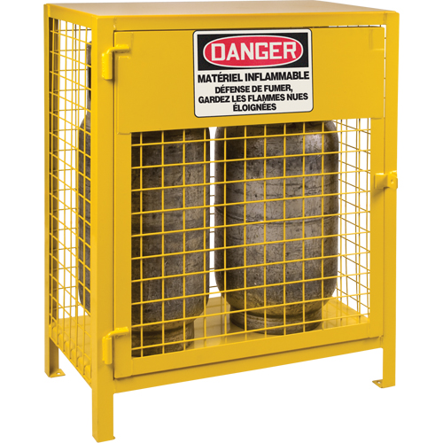 Gas Cylinder Cabinets, 2 Cylinder Capacity, 30" W x 17" D x 37" H, Yellow Les Distributions ICE