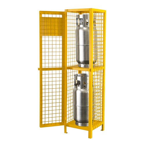 Armoires pour cylindres &agrave; gaz, nbre de bouteilles: 2, 17" , 17" , 69" , Jaune Les Distributions ICE