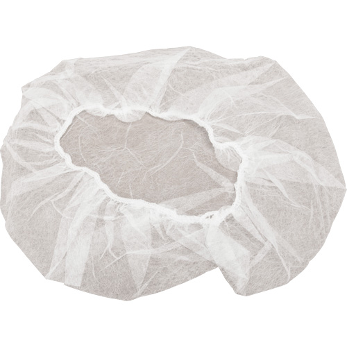 Bonnets bouffants non tiss&eacute;s, Polypropyl&egrave;ne, 18", Blanc Les Distributions ICE