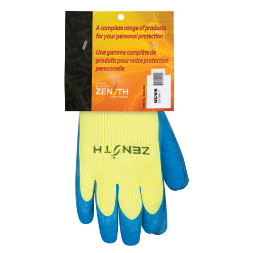 Gants haute visibilit&eacute; doubl&eacute;s d'acrylique de caoutchouc naturel, 7, R&ecirc;vetement Latex de caoutchouc, Calibre 7, Enveloppe en Acrylique Les Distributions ICE