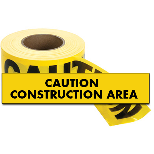 Standard Barricade Tape, English, 3" W x 1000' L, 2 mils, Black on Yellow Les Distributions ICE