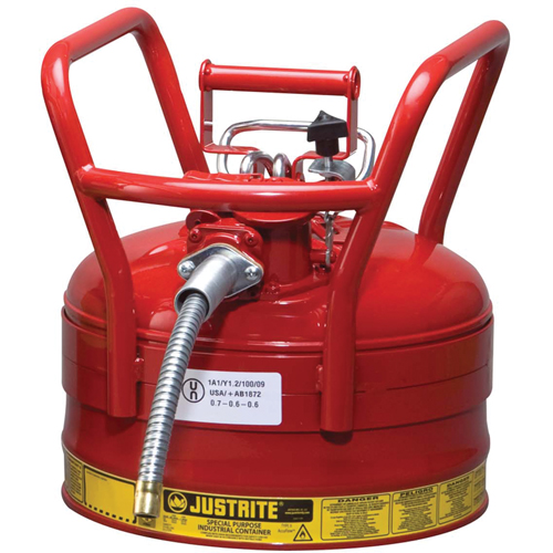 D.O.T. AccuFlow Safety Cans, Type II, Steel, 2.5 US gal., Red, FM Approved Les Distributions ICE