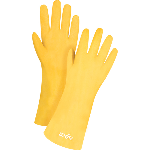 Gants &agrave; fini rugueux et r&eacute;sistants aux produits chimiques, Taille 9, 14" lo, PVC, Doublure en Interlock, 47-mil Les Distributions ICE
