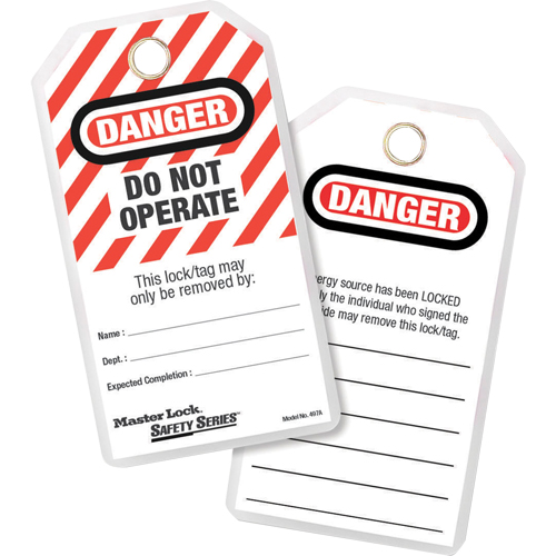 Lockout Tags, Plastic, 3-1/8" W x 6-1/2" H, English Les Distributions ICE