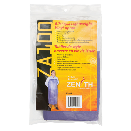 Lightweight Apron, Vinyl, 45" L x 36" W, Blue Les Distributions ICE