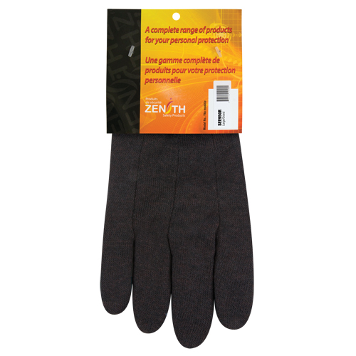 Jersey Gloves, Large, Brown, Unlined, Knit Wrist Les Distributions ICE