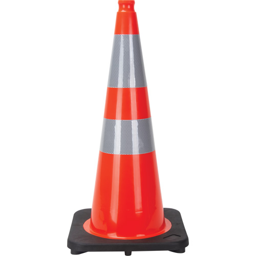 Traffic Cone, 28", Orange, 4" & 6" Reflective Collar(s) Les Distributions ICE