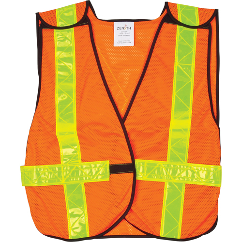 Standard-Duty Safety Vest, High Visibility Orange, Large, Polyester Les Distributions ICE