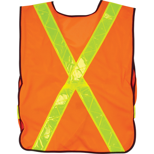 Standard-Duty Safety Vest, High Visibility Orange, Large, Polyester Les Distributions ICE