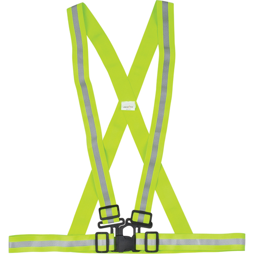 Standard-Duty Safety Harness, High Visibility Lime-Yellow, Silver Reflective Colour, Medium Les Distributions ICE
