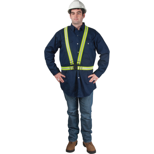 Standard-Duty Safety Harness, High Visibility Lime-Yellow, Silver Reflective Colour, Medium Les Distributions ICE