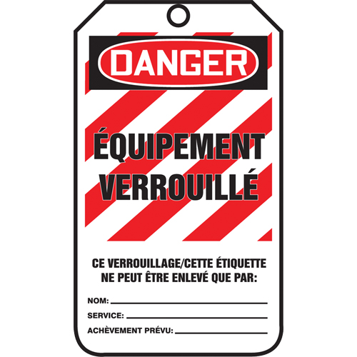 Lockout Tags, Cardstock, 3-3/8" W x 5-7/8" H, French Les Distributions ICE