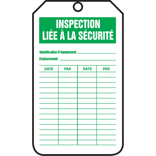 Inspection Tags, Cardstock, 3-1/8" W x 5-7/8" H, French Les Distributions ICE