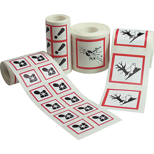 GHS Pictogram Labels, Paper, Roll, 1" L x 1" W Les Distributions ICE