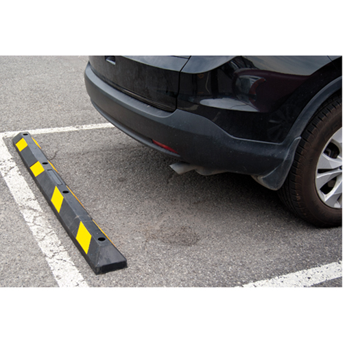 Parking Curb, Rubber, 6' L, Black/Yellow Les Distributions ICE