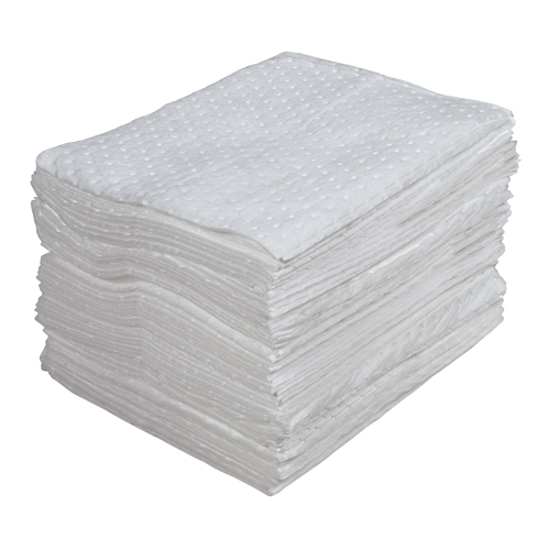 Premium Laminated (SMS) Sorbent Pads, Oil Only, 15" x 17", 30 gal. Absorbancy Les Distributions ICE