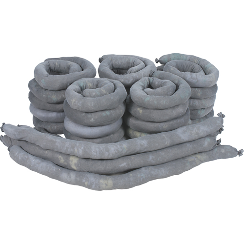 Remblais tubulaires absorbants, Universel, Absorption 50 gal., 3" la x 4' lo, Pqt de 30 Les Distributions ICE