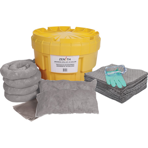 Large-Capacity Spill Kit, Universal, Overpack/Salvage Drum, 20 US gal. Absorbancy Les Distributions ICE