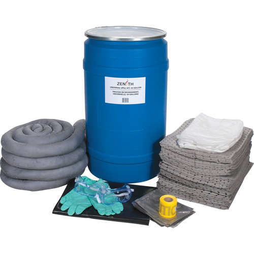 Trousse de d&eacute;versements &agrave; grande capacit&eacute;, Universel, Baril, Absorbance de 30 gal. US Les Distributions ICE