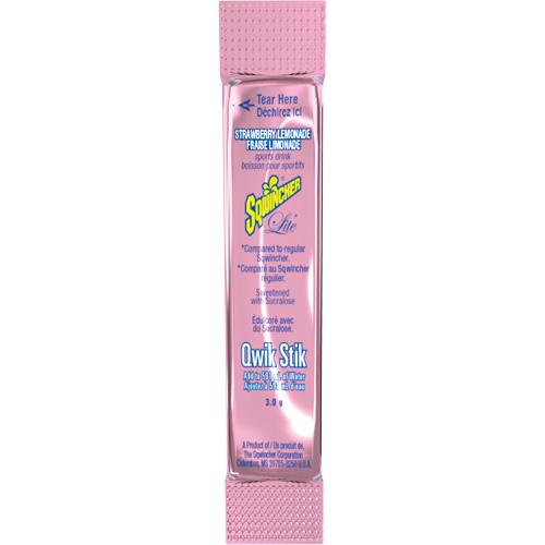 Sqwincher&reg; ZERO&reg; Qwik Stik Rehydration Drink, Single Serve, Strawberry lemonade Les Distributions ICE