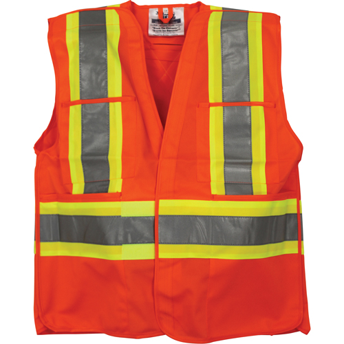 Veste de s&eacute;curit&eacute; pour la circulation, Orange haute visibilit&eacute;, Moyen/Petit, Polyester Les Distributions ICE