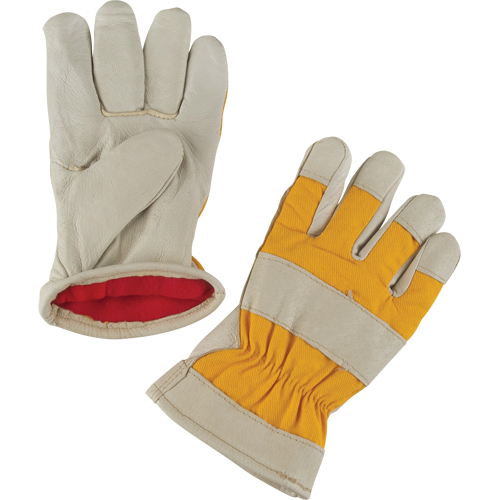 Gants de travail doubl&eacute;s pour l'hiver de premi&egrave;re qualit&eacute;, 2T-Grand, Paume en Cuir fleur de porc, Doublure en Molleton de mousse Les Distributions ICE