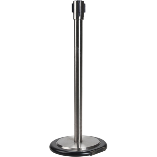 Poteau r&eacute;cepteur pour barri&egrave;res sur pieds pour le contr&ocirc;le des foules avec roues, Hauteur de 35", Acier inoxydable Les Distributions ICE