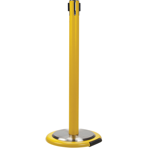 Poteau r&eacute;cepteur pour barri&egrave;res sur pieds pour le contr&ocirc;le des foules avec roues, Hauteur de 35", Jaune Les Distributions ICE