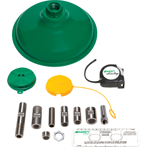 Axion Advantage&reg; Shower & Eye/Face Wash Upgrade Kit with Green ABS Plastic Eye/Face Wash Head & Showerhead Les Distributions ICE