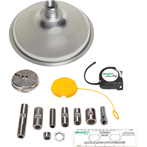 Trousse de mise &agrave; niveau pour douche et douche oculaire/faciale Axion Advantage avec t&ecirc;te et t&ecirc;te de douche oculaire/faciale en acier inoxydable Les Distributions ICE
