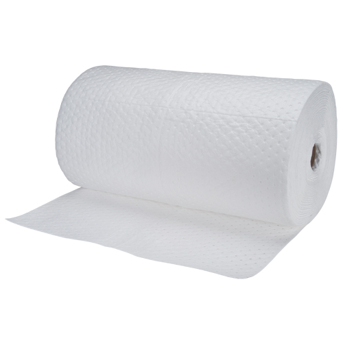 Rouleaux absorbants en fibres fines de calibre industriel, Poids moyen, 150' lo x 30" la, Absorption 50 gal. Les Distributions ICE