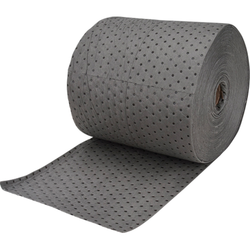 Rouleaux absorbants en fibres fines de calibre industriel, Poids moyen, 150' lo x 15" la, Absorption 25 gal. Les Distributions ICE
