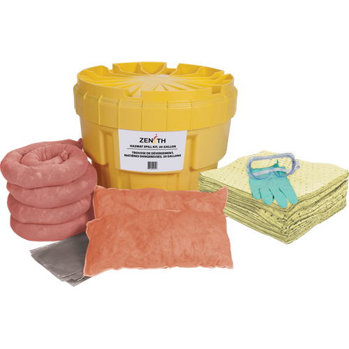 Spill Kit, Hazmat, Overpack/Salvage Drum, 20 US gal. Absorbancy Les Distributions ICE