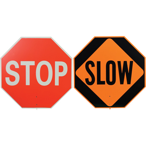Double-Sided "Stop/Slow" Traffic Control Sign Les Distributions ICE