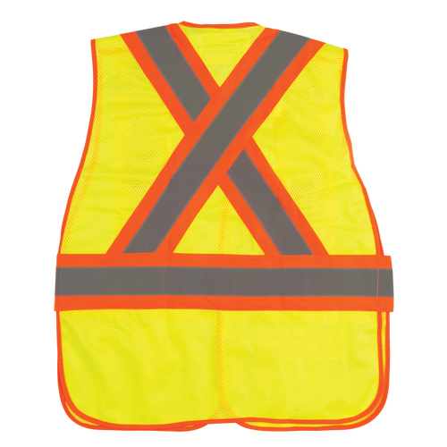 Flame-Resistant Surveyor Vest, High Visibility Lime-Yellow, Medium, Polyester Les Distributions ICE